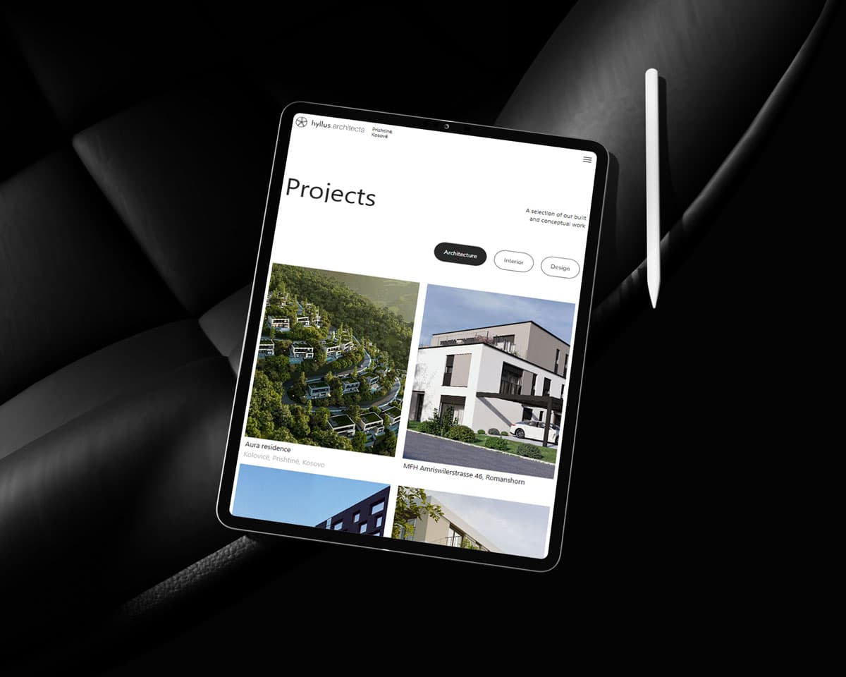 Hyllus Architects project mockup