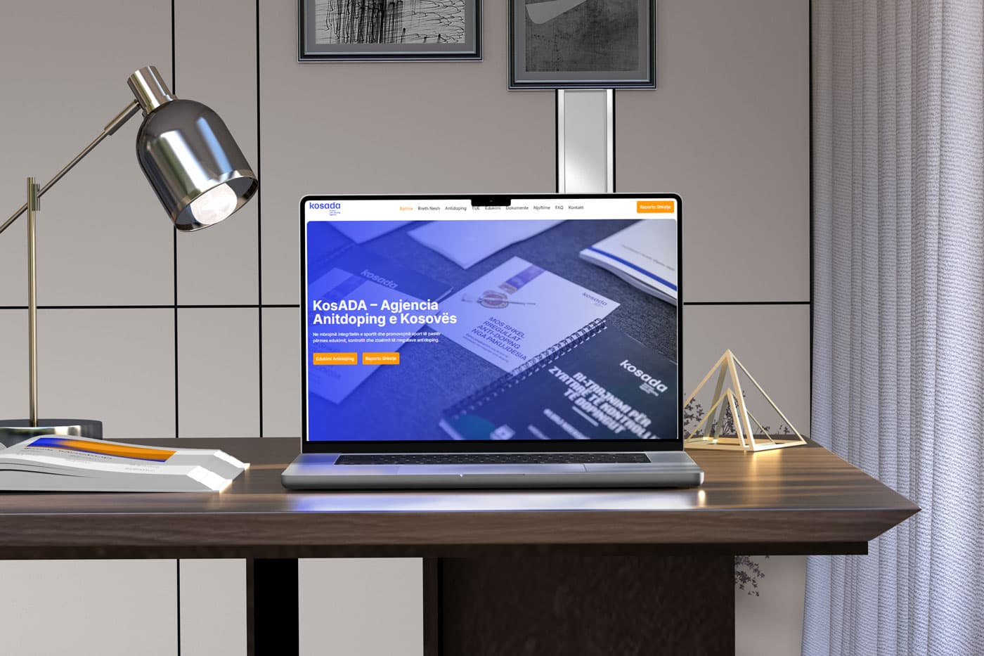 kosADA website presetende on laptop screen