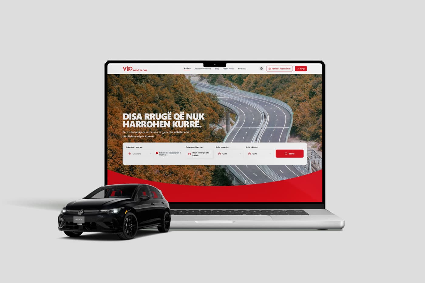 Rentacar VIP – Bildschirmaufnahme des Projekts